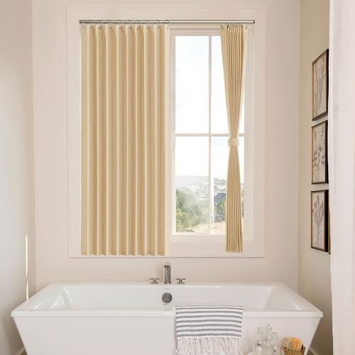 NICETOWN Biscotti Beige Blackout Curtains 63 Inches Long for Bedroom