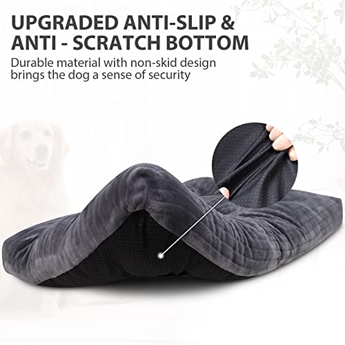 Dog Crate Bed Washable Dog Beds for XX-Small Dogs Deluxe Thick Flannel Fluffy Comfy Kennel Pad Anti-Slip & Anti-Scratch Pet Sleeping Mat, 17 x 11 Inch, Gray - Image 5