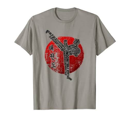 Taekwondo Fighter 5 Tenets Of TKD Tipografía Artes Marciales Camiseta