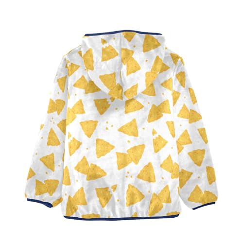 Nachos Snack in Cartoon Girls Fleece Jacket Girls Fall Jacket Girls Zip Up Hoodie Girls Sherpa Jacket 2-10T2