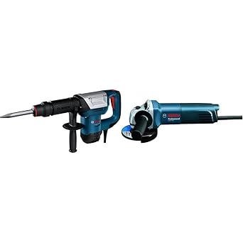 Bosch GSH 500 5 kg Demolition Hammer, 1025 Watt with GWS 600 Professional Angle Grinder Combo (Blue)