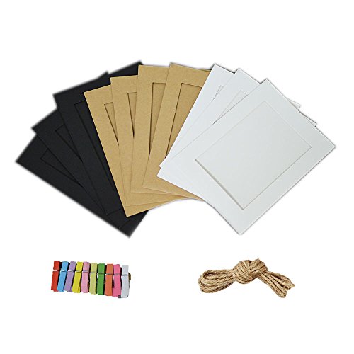 Jahosin 5x7in Paper Picture Frames,DIY Photo Frames Creative Linkage Mounted Cardboard with Flax Str - //coolthings.us