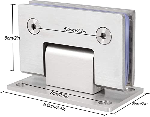 Acrux7 2Pcs Heavy Duty 90 Degree Glass Door Hinges Stainless Steel Glass Shower Door Hinges Frameless Cupboard Showcase Cabinet Clamp For For 8 - 12 Mm(0.31-0.47 Inch) Bathroom Gate #TOP1