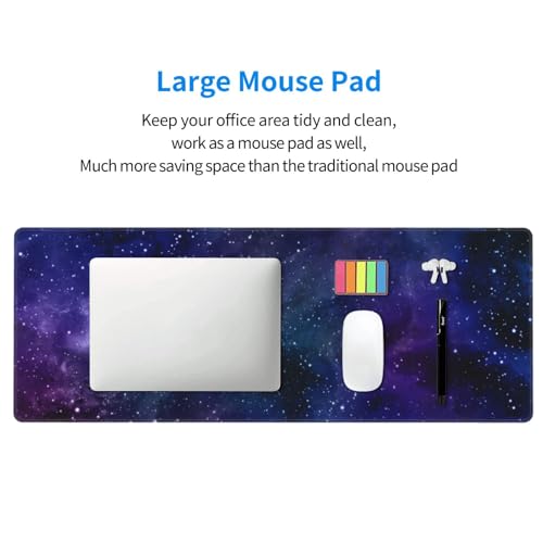 Purple Galaxy Nubula Large Gaming Mouse Pad Desk Mat, Extended Keyboard Mouse Pad Mousepad with Non-Slip Base and Stitched Edge Mouse Mat Desk Pad Mouse Pads for Desk Home Office, 31.5 x 11.8 by ReJiechu - Used condition - Image 6