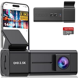 Dash Cam, 2.5K WiFi Dash Camera for Cars, E-YEEGER Mini Dashcam with App, Front Car Camera, G-Sensor, Loop Recording, Night Vision, 24H Parking Mode, 32G SD Card Included, Support 256GB Max
