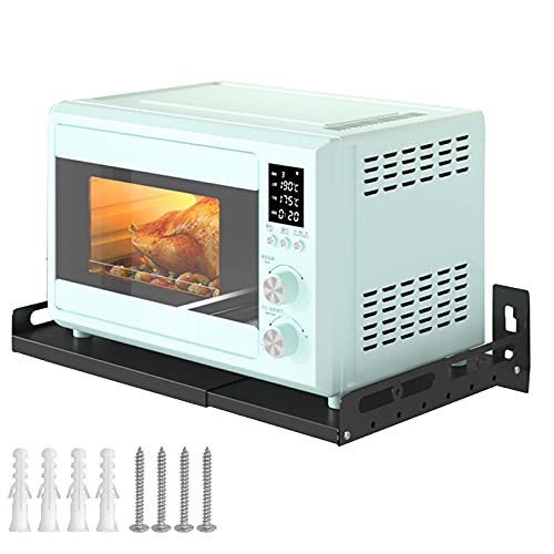 Support de rangement pour micro-ondes extensible en métal noir robuste - 2