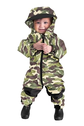 Kids Toddler Rain Suit - Muddy Buddy Waterproof Coverall One Piece Weather Resistant Baby Jacket