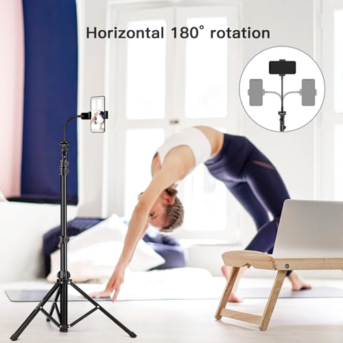 Trípode para móvil con cuello de cisne flexible y control remoto Bluetooth 6