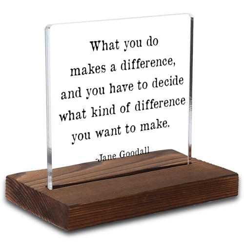 Jane Goodall Quote Acrylic Plaque, Inspirational Gift for Environmentalist, Meaningful...