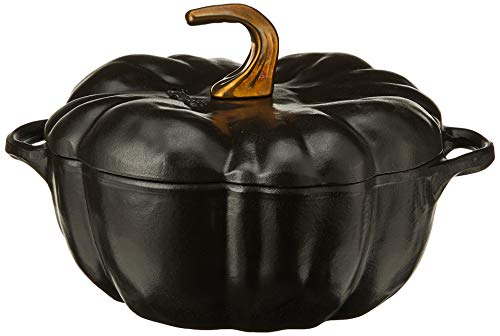Image of Staub Cast Iron 3.5-qt Pumpkin Cocotte - Matte Black