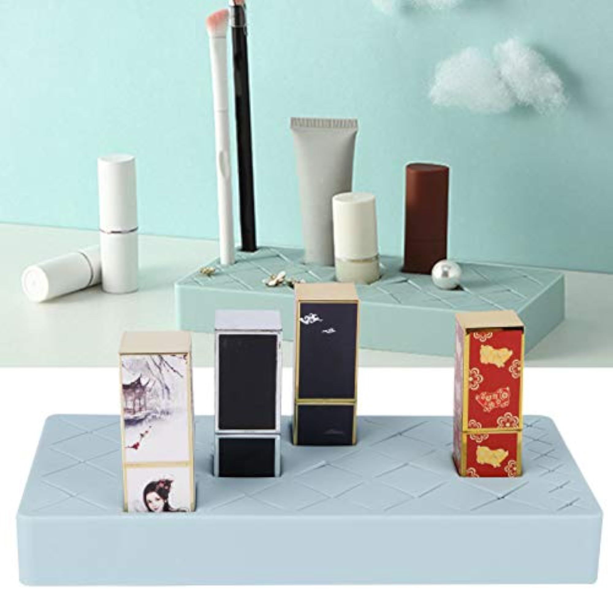 Detachable Silicone Lipstick Organizer for Dressing Table
