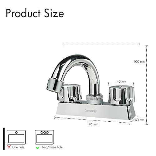 Solvex Centerset Bathroom Faucet 2 Handle, 4 Inch Watersense Bathroom Sink Faucet, 3 Hole Low Arc Bathroom Faucet Chrome, Bathroom Basin Faucet Deck Mounted,Sp-40063 #TOP4