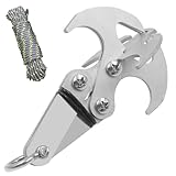 QCdeSoulBLV Stainless Steel Folding Grappling Hook Outdoor Climbing Claw Multifunctional Carabiner Travel Rescue Tool Emergency Key Chains Survival EDC Tool