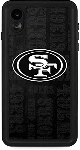 Skinit Waterproof Phone Case Compatible with iPhone XR - Officially Licensed NFL San Franciso 49ers Black & White Design