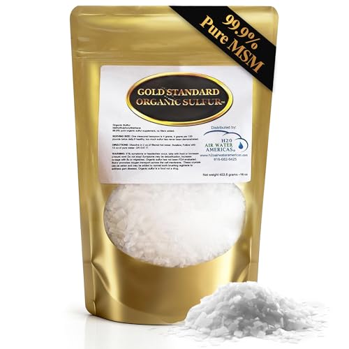 Gold Standard Organic Sulfur Crystals 1lb - 99.9% Pure MSM Crystals - Largest Granular Flakes Available - 3rd Party Tested