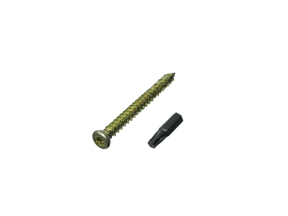 Vis cadre béton 7.5 x 122 mm ancrage sans cheville avec embout Torx et bouchons