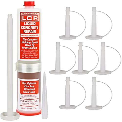 POLYGEM EPOXY LCR Injection Epoxy Part A Resin and B Hardener with 7 Ports for Repair of Concrete Foundation Cracks, Use Paste Vertical Cracks or Alone on Horizontal Surfaces