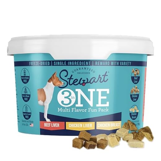 Stewart 3 in 1 Multi Flavor Variety Dog Treats, 9 oz, Freeze Dried Raw, Single Ingredient, High Protein Training Treats or Meal Topper in a Resealable Tub, Grain-Free, Gluten-Free