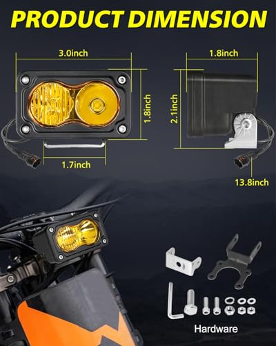 Image of Headlight Kit for Sur-Ron Segway X260 3 inch Yellow Combo CREE LED Pod