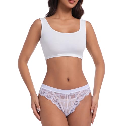 Image of sasiga Women Lace Bow Thongs,T Back Low Waist Panties Sexy V-Shape Design Floral Lace,Breathable Panties for Women 3-Pack