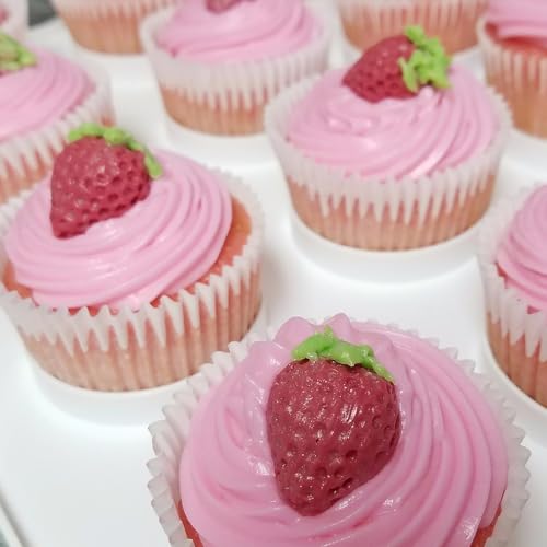 Strawberry Fondant Molds, Mini Fruit Chocolate Cake Decorating Silicone Molds for Baking Cupcakes, Mousses, Candies, Polymer Clay Craft Projects, Wedding Birthday Kitchen Accessories