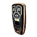 WENHENI Keyless Entry Systems Key for Audi Key Fob Cover Shell with Keychain Fit for Audi A3 A6 Q5 S4 S5 SQ5 RS5 A4 A5 Q7 TT TTS (Gold-Black)
