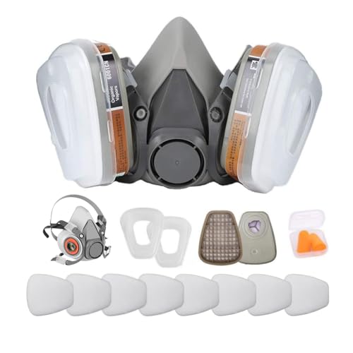 ANUNU Masque de Protection Respiratoire Réutilisable, Respiratoires chimique avec filtres pour peinture à gaz pour résine époxy