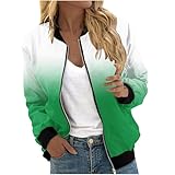 fartey Varsity Jacket Women Casual Long Sleeve Zip Up...