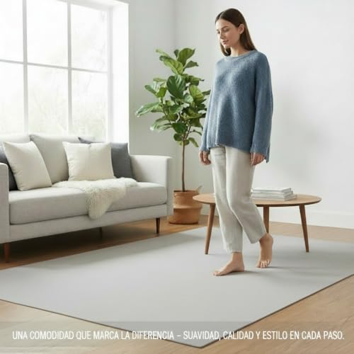 Alfombra de Pasillo Antidesgaste Boho Kelim Gris Blanco 80x150 8