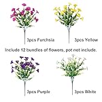 Artificial Outdoor Flowers Fake Plants for Spring Summer Decoration, 12 Bundles Silk Morning Glory Eucalyptus UV Resistant Realistic Colorful Faux Flowers for Outside Planter Porch Yard Patio Balcony - Image 4