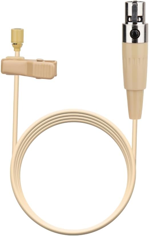 YXG Lavalier Microphone Lapel Microphone, Omnidirectional Condenser mic Compatible with Shure Wireless Bodypack Transmitter, Beige-with 1.45m Cable Mini XLR 4 Pin TA4F Plug