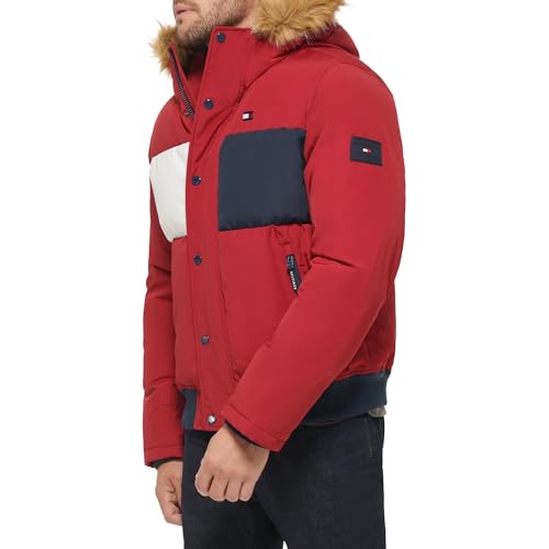 Image of Tommy Hilfiger Men's Arctic Cloth Quilted Snorkel Bomber Jacket (Standard and Big & Tall)