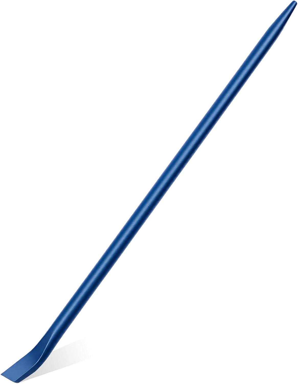 1 Pack 36 Inch Heavy Duty Alignment Pry Bar Crowbar Round Professional Steel Sleever Bar Silver for Line-up & Spud Work Ironworkers Construction Industrial Use