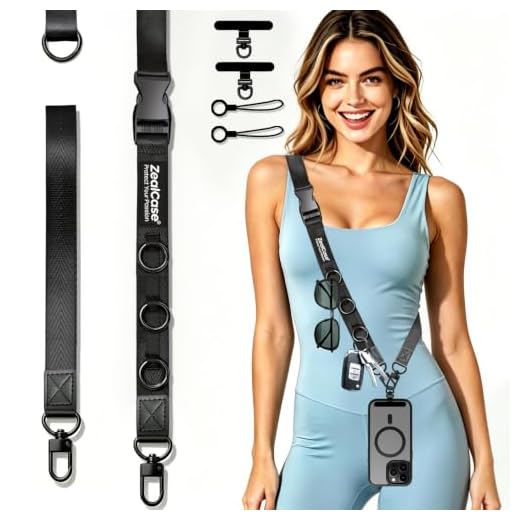 ZealCase Cell Phone Lanyard Crossbody Built 3 Hooks & Anti-Slip Wrist Strap