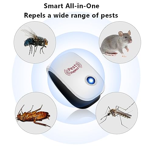 Hescaz 6 Pack Ultrasonic Pest Repeller Indoor Mouse Repellent Pest Repellent Ultrasonic Plug In For Spiders thumb #3