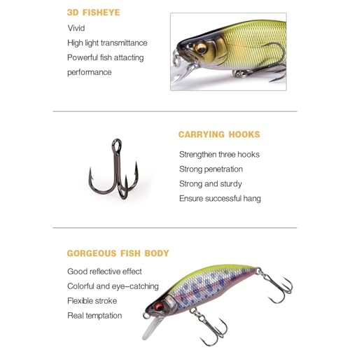 51mm Jerkbait Pike Carkbait Sinking Minnow Fishing Lures Swimbait Hard Baits Jerk Baits for Freshwater Saltwater Fishing - Thumbnail 5