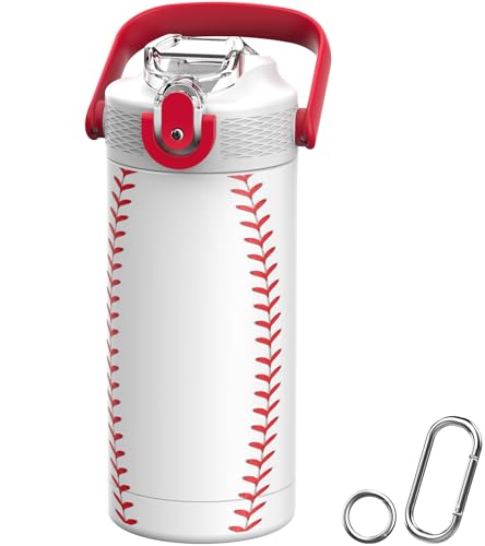 MYFOREST Kids 14oz Insulated Water Bottle, Baseball