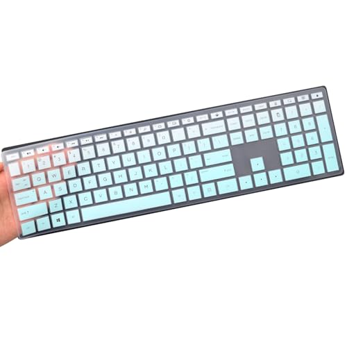 Keyboard Cover for HP Pavilion 27 inch All in One Desktop 27-xa0014/27 Xa0055Ng/0076Hk/0010Na/0370Nd, HP Pavilion 24-inch Xa0002A Xa0032 xa0013w 24-xa0020,HP Pavilion Wireless Keyboard-Ombre Mint