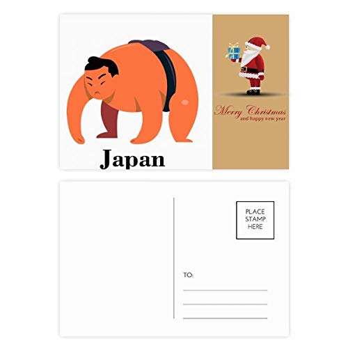 Cartes postales japonaises traditionnelles Sumo Wresting Père Noël Noël