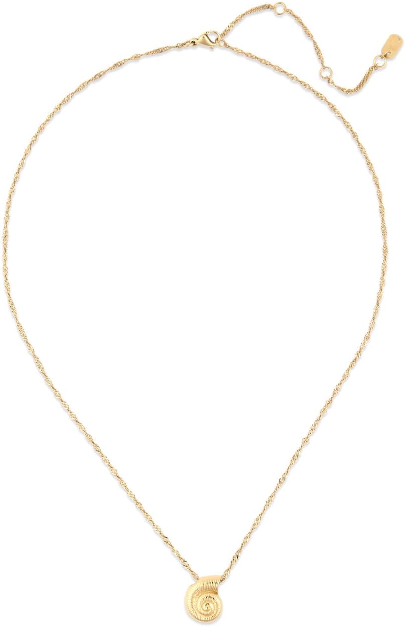 Pura Vida Seashell Pendant Necklace - Premium Materials - Adjustable Extender Chain, Secure Clasp
