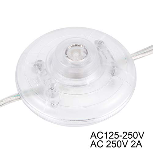 Uxcell Inline Foot Pedal Push Button Switch, Round Lamp Light Foot Control On/Off Latching Footswitch With 3.6M Wire Plug Clear #TOP3