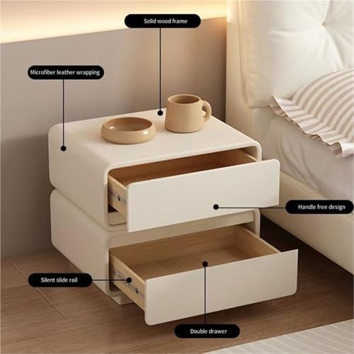 Minimalist Solid Wood Nightstand with Storage - Versatile Bedside Table & End Table for Living Room, Multi-Color, Compact Size (45x40x50cm)
