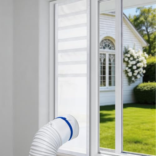 Portable Air Conditioner Window Vent Kit, Window Seal Kit for Mobile Air Conditioning & Dryer, Full Sealing Waterproof, Fit Both 5' and 6' Exhaust Hose, Length Adjustable 10x40-64 Inches