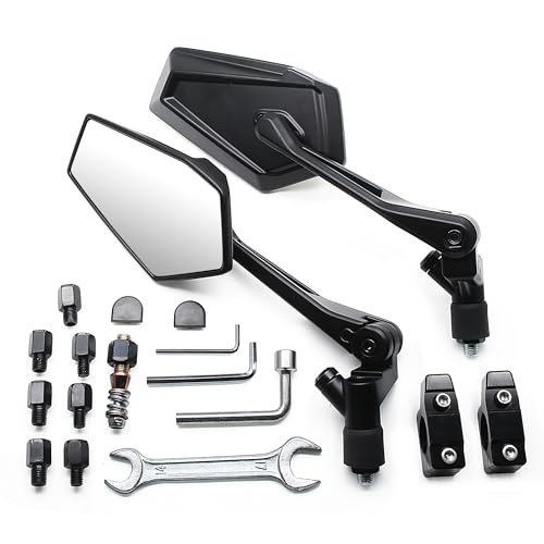 MZS Motorcycle Mirrors for Handlebars, Anti-impact Foldable