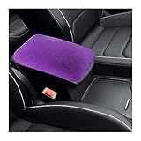 Augeny Fluffy Car Armrest Cover, Soft Short Plush Auto Center Console Cover Pad Warm in Winter, Furry Armrest Seat Box Protector, Universal Vehicle Decor Accessories for Women Men (Purple)
