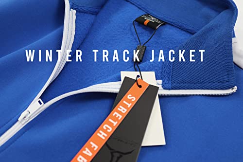 Screenshot-S51707 Mens Hip Hop Premium Slim Fit Winter Fleece Lined Track Jacket - Modern Athletic Workout Sport Fitness Tops With Side Taping-Royal-3Xlarge #TOP1