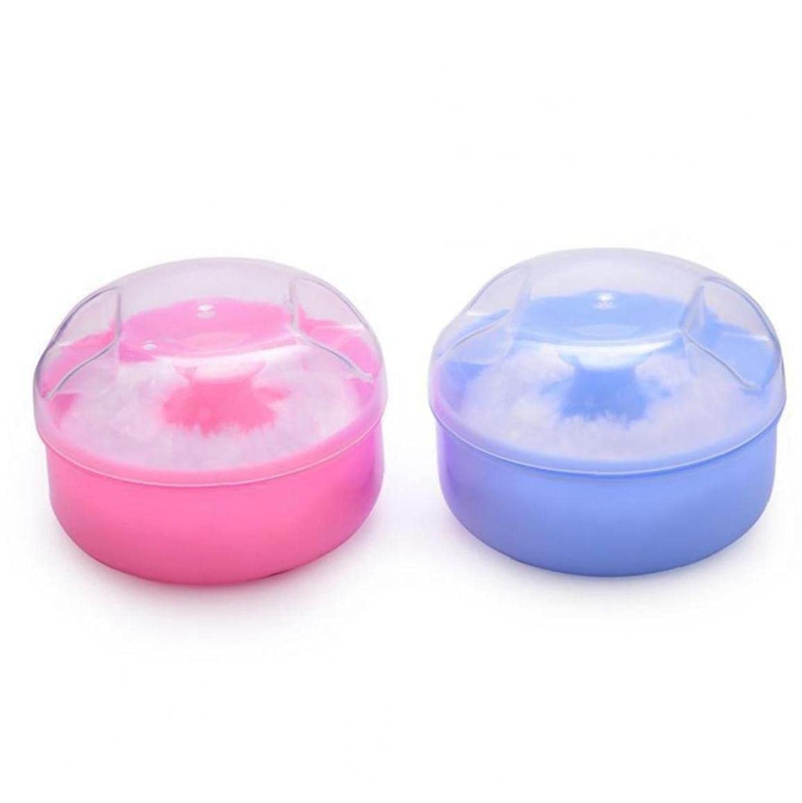 Kisangel Babypuder Behälter 2 Stück - Portable Puffboxen Mit Quaste Für Unterwegs