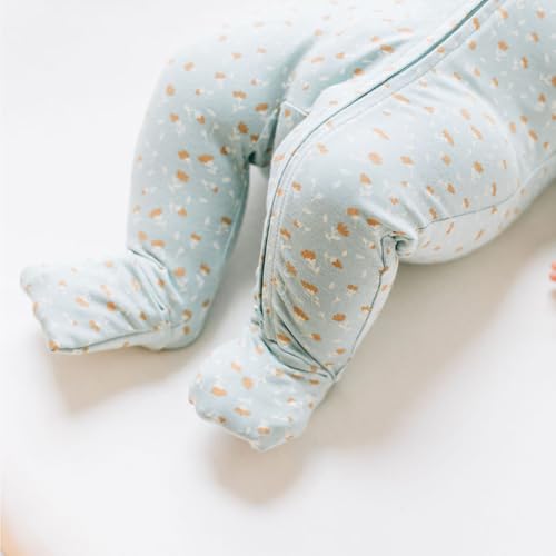 Pickle & Pumpkin 2-Way Front Zip Convertible Footie For Babies - Organic Cotton Zip Romper Pjs thumb #4