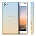 kwmobile Case Compatible with Sony Xperia Z5 Compact - Clear TPU Soft Smartphone Cover - Bicolor Blue/Yellow/Transparent