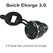 BUENNUS Aluminum Alloy Quick Charge 3.0 Dual Motorcycle USB Charger for BMW Motorcycle Charger for Triumph Tiger Ducati Cigarette Lighter Voltmeter QC3.0 DIN Socket to USB Adapter(Black)